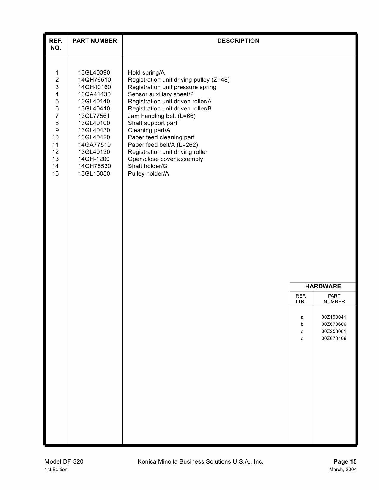 Konica-Minolta Options DF-320 Parts Manual-6